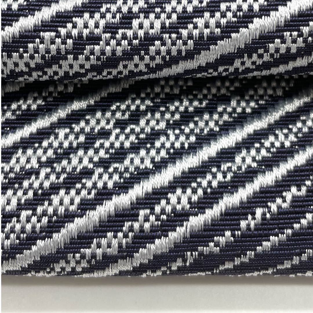 角帯 ポリエステル 濃紺色（のうこんいろ） 幾何学模様 未使用品 帯丈398cm 幅10cm NEWランク 紺系 1134000181918