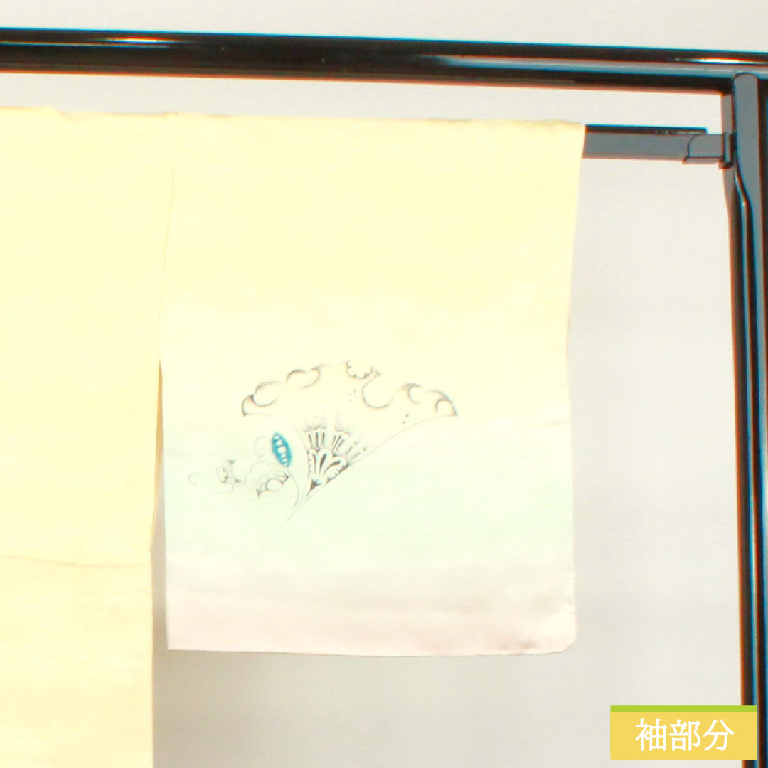 Homongi, pure silk, lined, length 171.5cm, sleeve length 72.5cm, lacquered color, Tsujigahana pattern, basting thread included, unused, S rank, cream color, 1112003452615