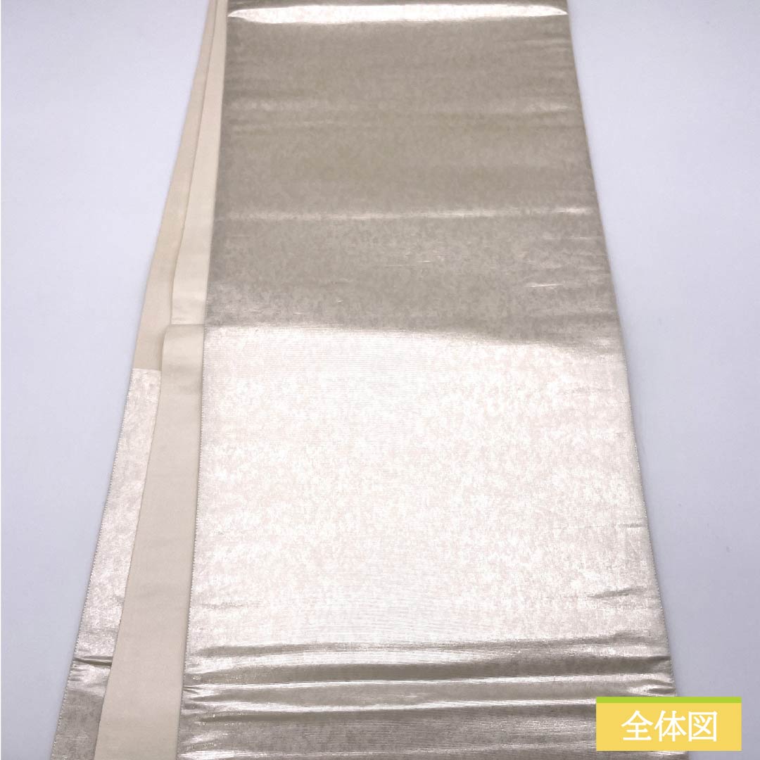 袋帯 正絹 留袖用 引箔 華文 帯丈432cm Bランク ポイント柄 フォーマル 銀系 1123014304322