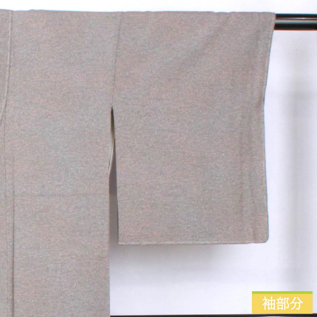 小紋 正絹 身丈160cm 裄丈64.5cm 袷 燻銀色（いぶしぎんいろ） タタキ染 しつけ糸付き Sランク グレー系 1115005842422