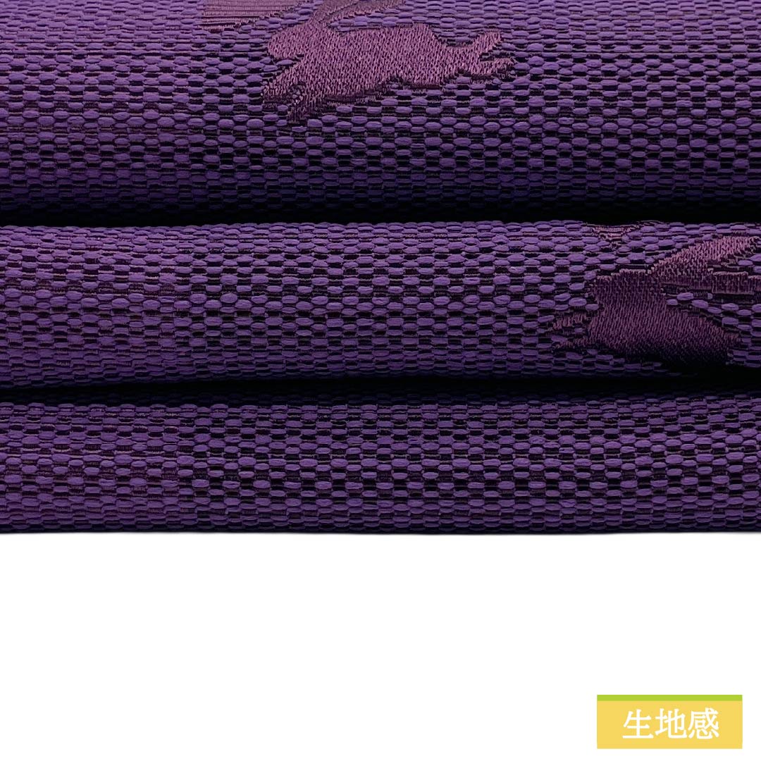 半幅帯 ポリエステル Sランク 紫根色（しこんいろ） うさぎ 月 広幅 帯丈350cm 紫系 1125005762320