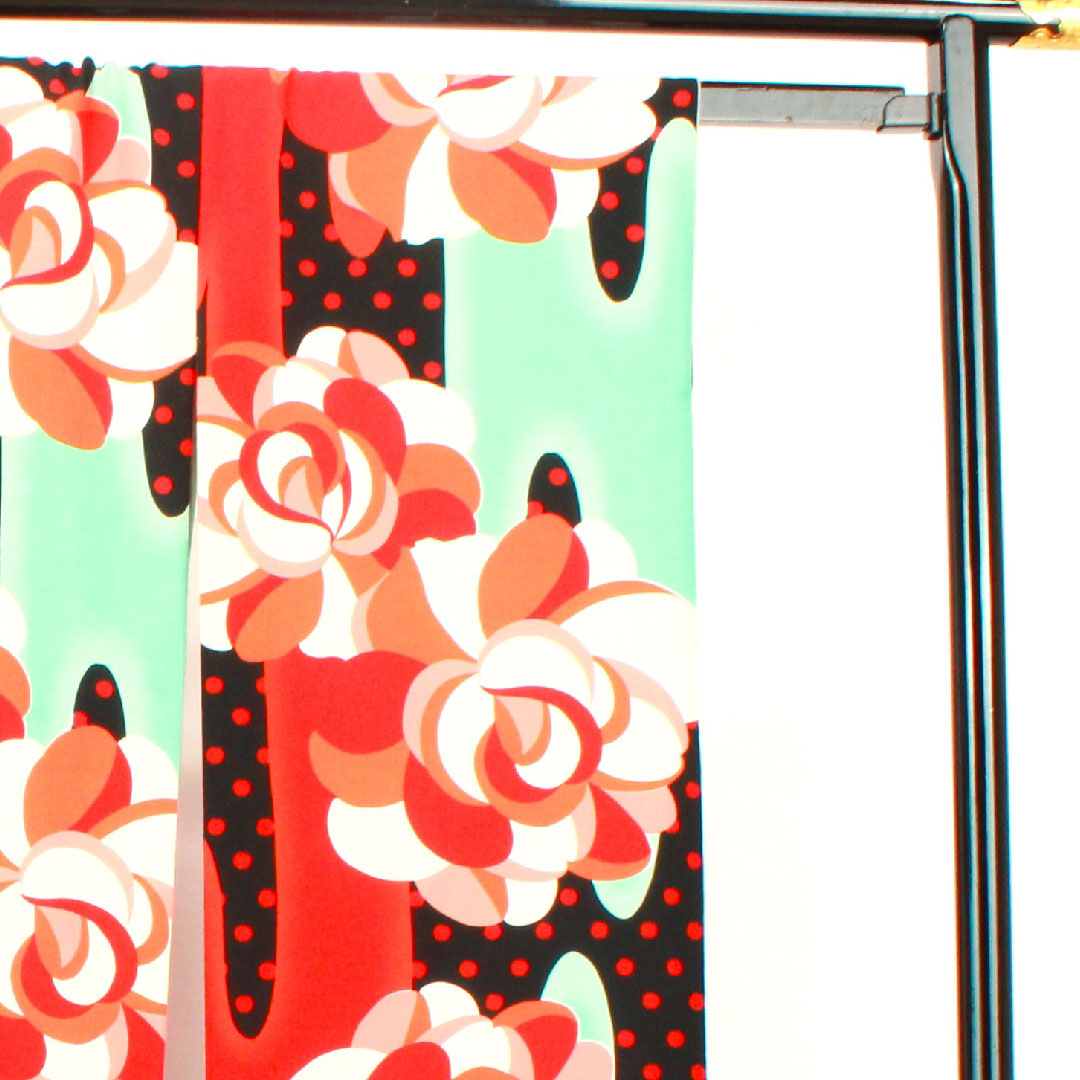 振袖 身丈172cm 裄丈63cm 袷  洗える着物 薔薇  ポリ Sランク グラデ 1113001382699