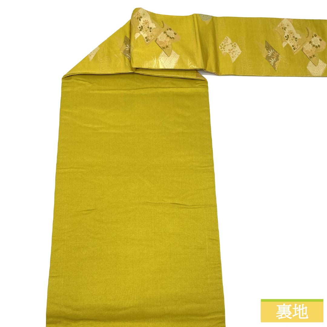 リサイクル着物】名古屋帯 正絹 Sランク 金色（かないろ） 和本