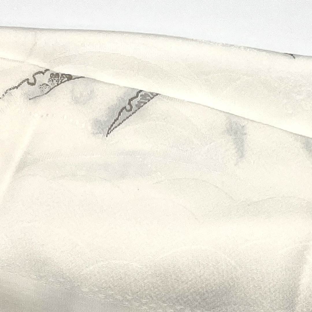 （新古品） 帯締め・帯揚げセット 正絹 留袖用 露芝 結婚式 披露宴 長さ約156cm 幅約1.5cm フォーマル Sランク 白系 1141000062311