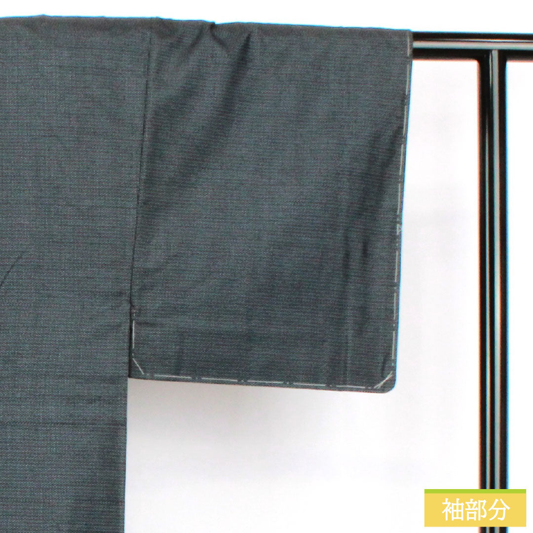 男物 正絹 Sランク 身丈137.5cm 裄丈66.5cm 濃紺色（のうこんいろ） 大島紬 100亀甲 しつけ糸付き 袷 紺系 1119001632318