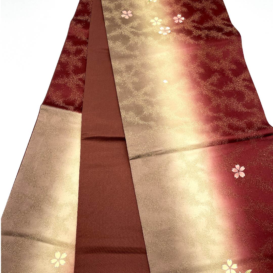 袋帯 染め帯 桜 あらい義風 帯丈468cm 正絹 Aランク 六通 セミフォーマル グラデーション系 1123005893499