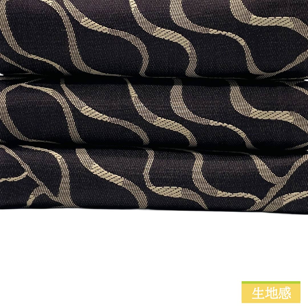 半幅帯 ポリエステル Sランク 桃尻色（ももじりいろ） 路考茶色（ろこうちゃいろ） 幾何学模様 リバーシブル 帯丈396cm 茶系 1125005602314