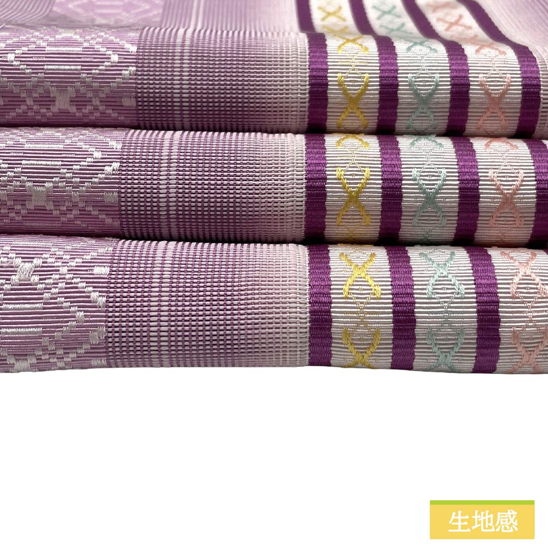 半幅帯 正絹 Aランク 京藤色（きょうふじいろ） 夏帯 紗献上 博多織 帯丈368cm 紫系 1125004013320