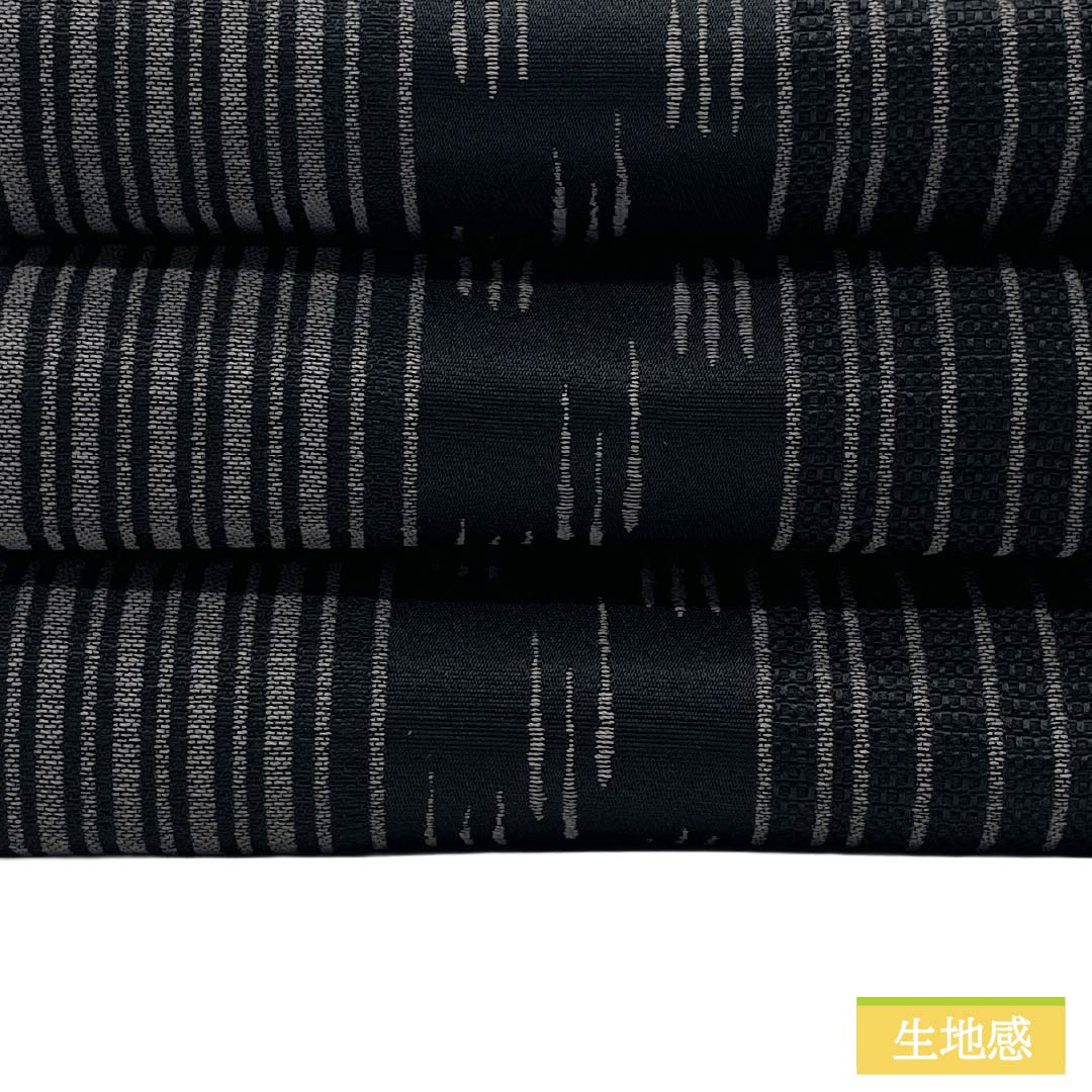 半幅帯 ポリエステル Aランク 黒色（くろいろ） 真紅色（しんくいろ） 縞模様 帯丈357cm 黒系 1125005743310