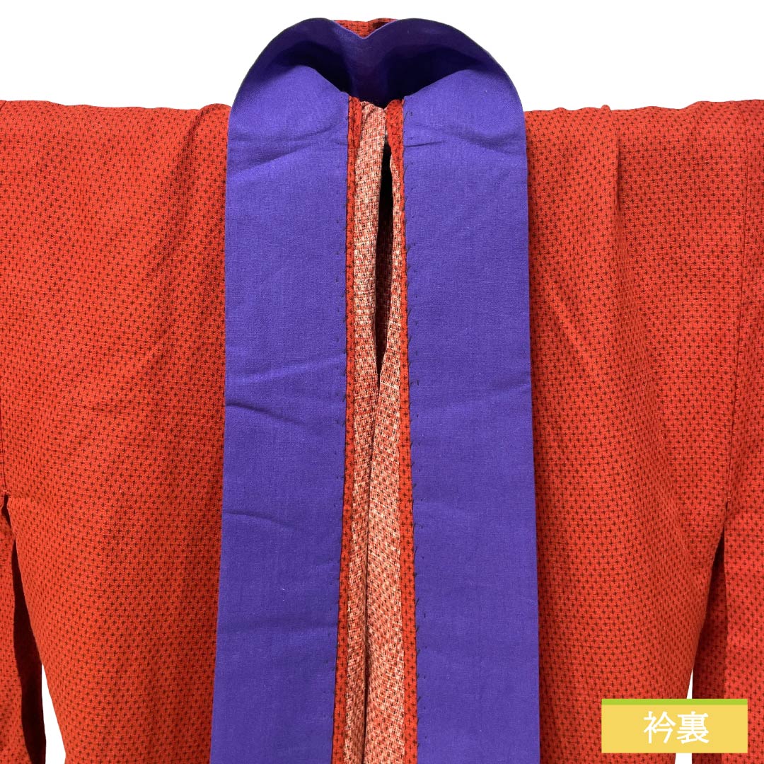浴衣 木綿 Sランク 身丈157cm 裄丈68cm 紅絹色（もみいろ） コシノジュンコ 蚊絣 牡丹 単衣 赤系 1118007352312