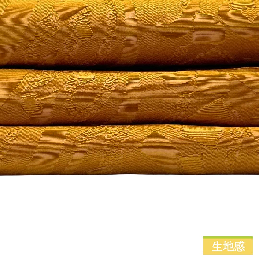 半幅帯 ポリエステル Sランク 忘れ草色（わすれぐさいろ） リバーシブル 抽象模様 帯丈380cm 橙系 1125004572326