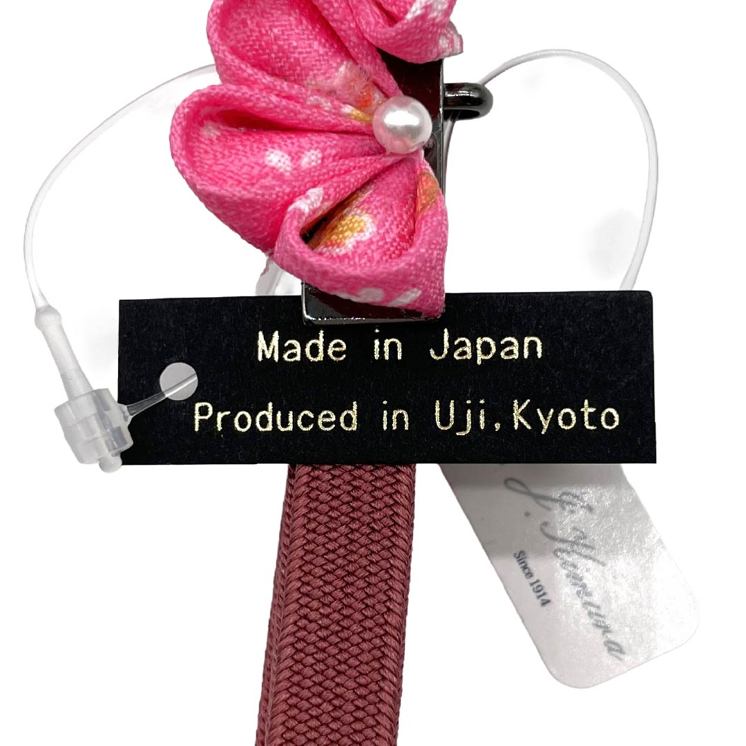 (新品)帯締め 正絹 NEWランク 三分紐 蘇芳色（すおういろ） 帯留め付き つまみ細工 日本製 長さ約135cm 幅約0.8cm カジュアル 赤系 1135006501312