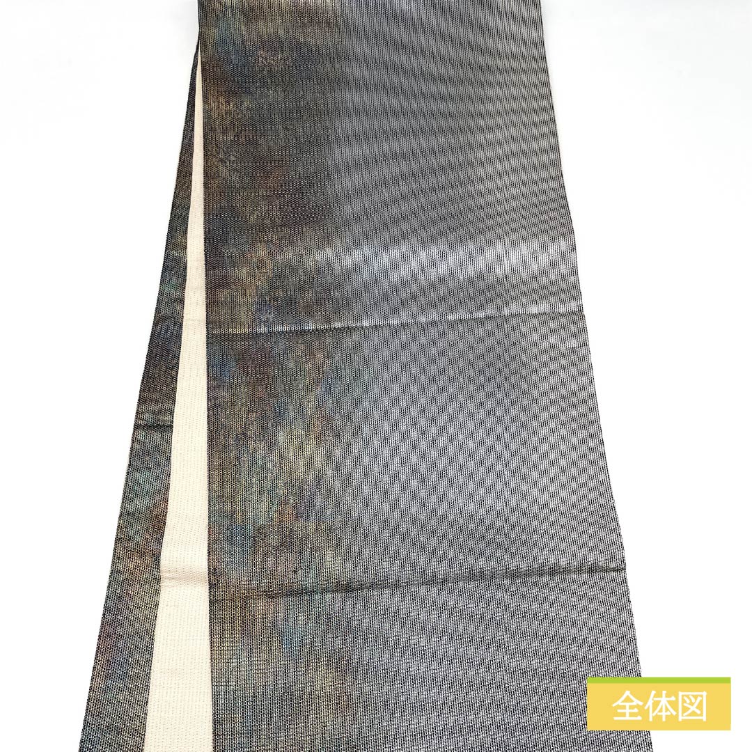 袋帯 正絹 リバーシブル 天上大風 文字柄 手描き 引箔 帯丈444cm Sランク ポイント柄 セミフォーマル グラデーション系 1123015032399