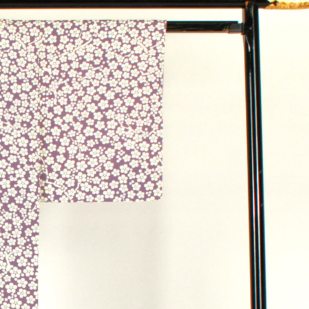 小紋 身丈154cm 裄丈62cm 袷  梅  正絹 Sランク 紫系 1115001492220