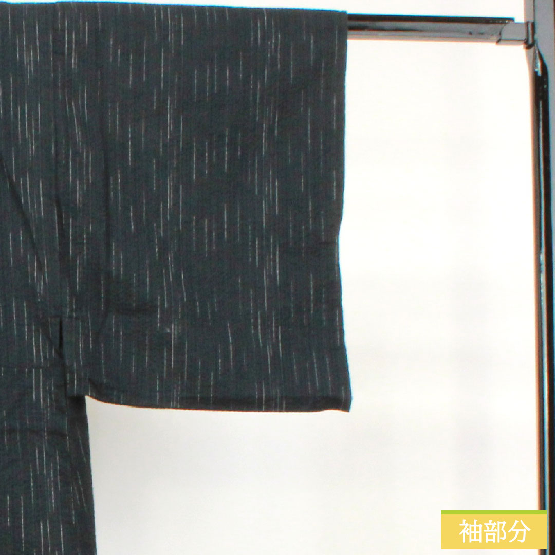 Yukata Cotton Length 143.5cm Sleeve length 62.5cm S rank Single layer Black Men's Varied stripes 1118005222410