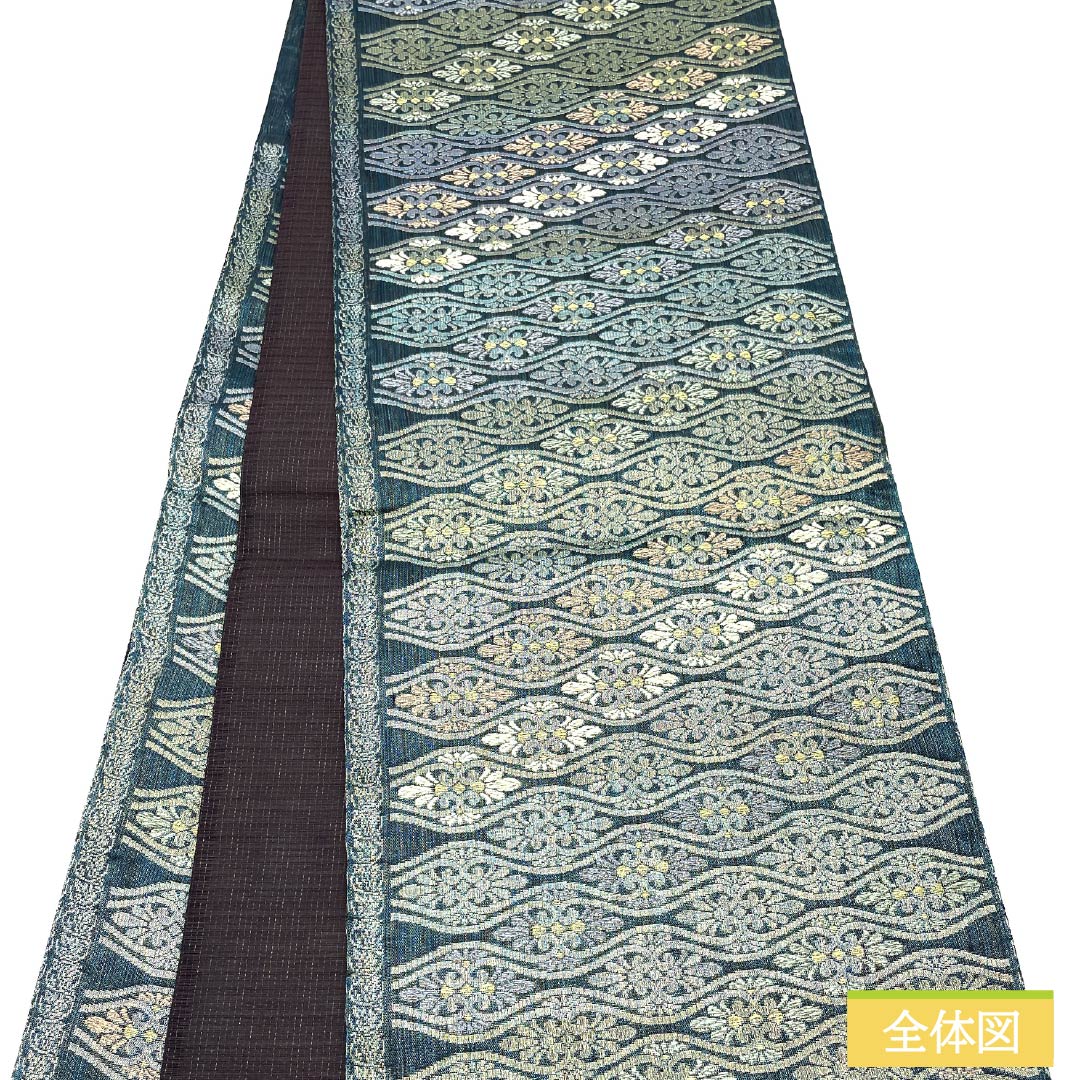 袋帯 正絹 玉虫色（たまむしいろ） 波絹 正倉院名物裂 帯丈448cm Sランク 六通 フォーマル グラデーション系 1123013322399