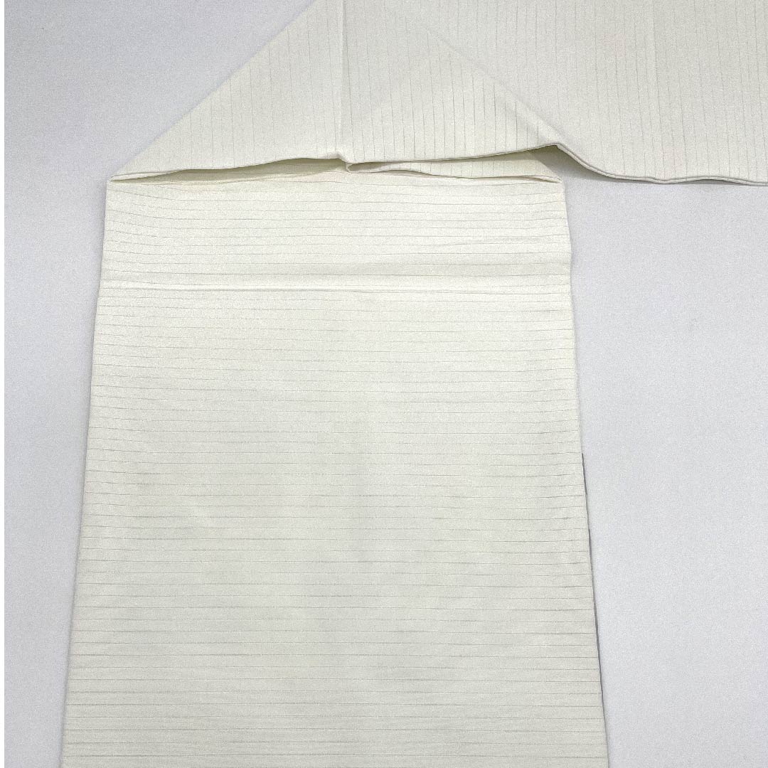 夏物　名古屋帯　正絹　絽　中古　オフホワイト　萩　カジュアル　【mm374】 リサイクル着物】名古屋帯 白色 夏帯 絽 牡丹 染帯 帯丈373cm 正絹 B