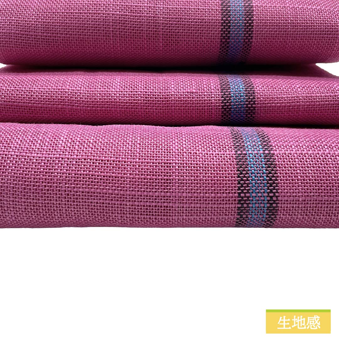 半幅帯 麻 Aランク 槿花色（むくげいろ） 夏帯 縞 帯丈384cm ピンク系 1125004183313