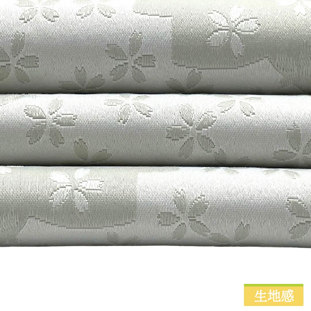 半幅帯 ポリエステル Sランク 卯の花色（うのはないろ） 桜 広幅 リバーシブル 帯丈352cm 白系 1125003652311