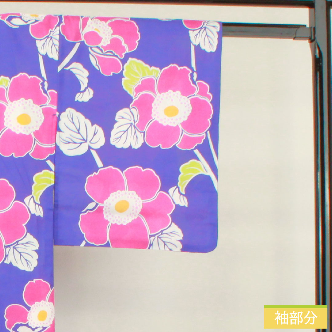 浴衣 木綿 身丈165.5cm 裄丈66cm Sランク 単衣 紫系 杜若色（かきつばたいろ） 1118005162520