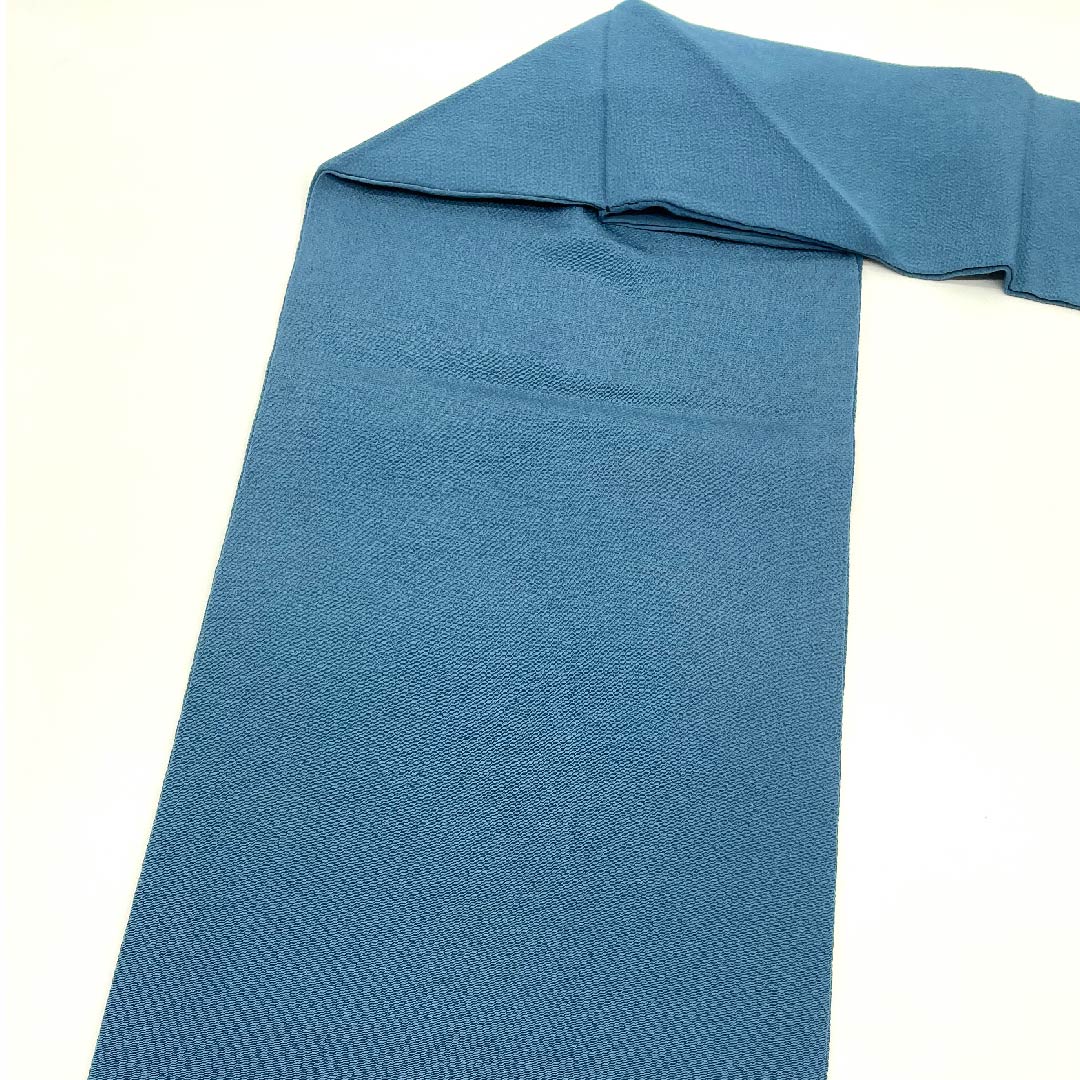 名古屋帯 納戸色 京紅型 栗山工房 椿 帯丈362cm 正絹 Sランク ポイント柄 カジュアル 青系 1124005272317  名古屋仕立て
