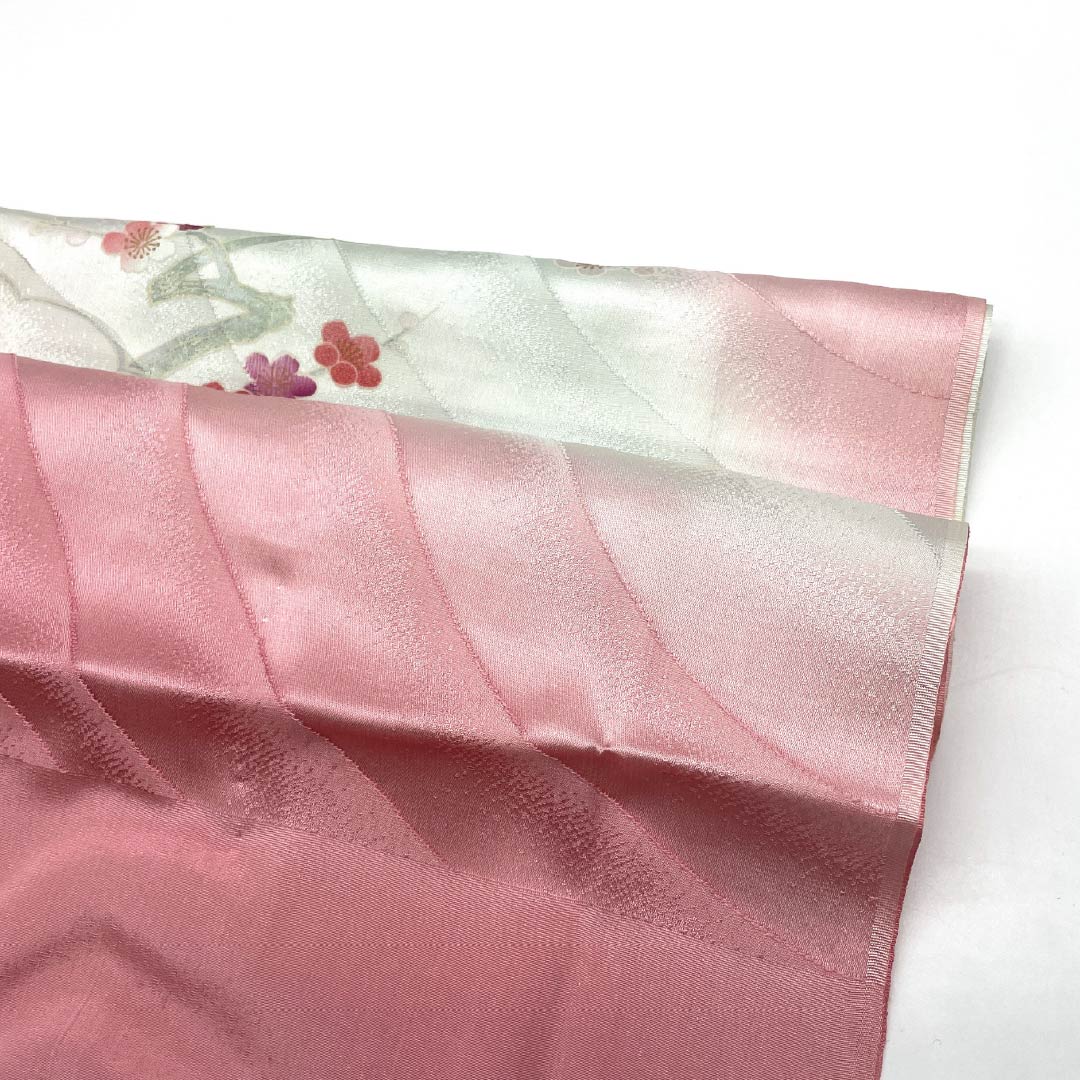 （新古品） 帯締め・帯揚げセット 正絹 NEWランク 浅紅色（あさべにいろ） 青白磁色（せいはくじいろ） 花柄 東雲色（しののめいろ） 長さ約167cm 幅約1.7cm フォーマル ピンク系 1141000251313