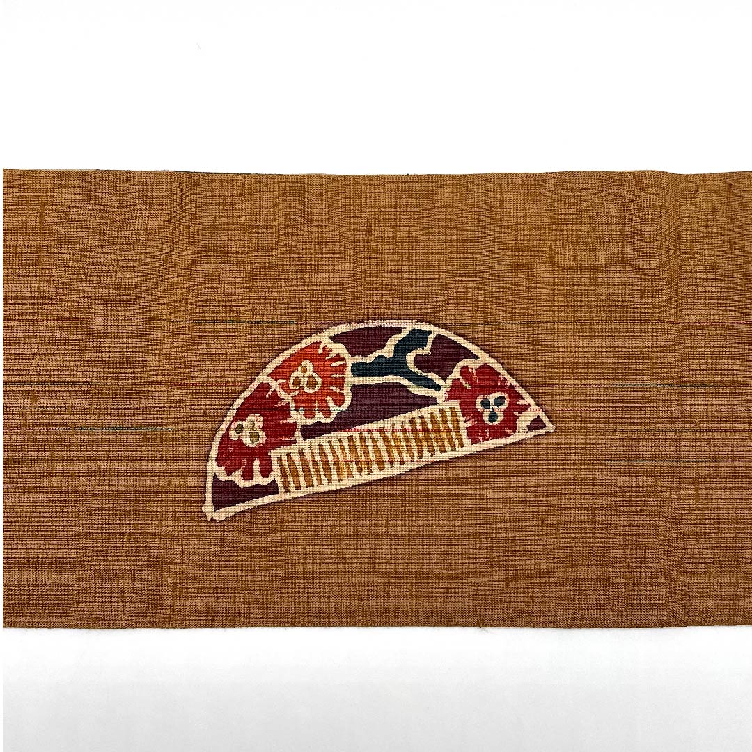 名古屋帯 茶色 かんざし つげぐし 染帯 帯丈372cm 正絹 Sランク ポイント柄 カジュアル 茶系 1124003162314  名古屋仕立て