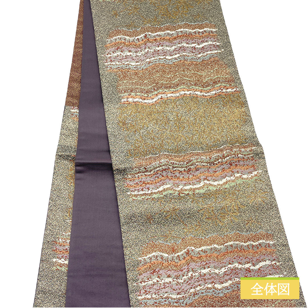 リサイクル着物】袋帯 正絹 Sランク 抽象模様 帯丈426cm 六通