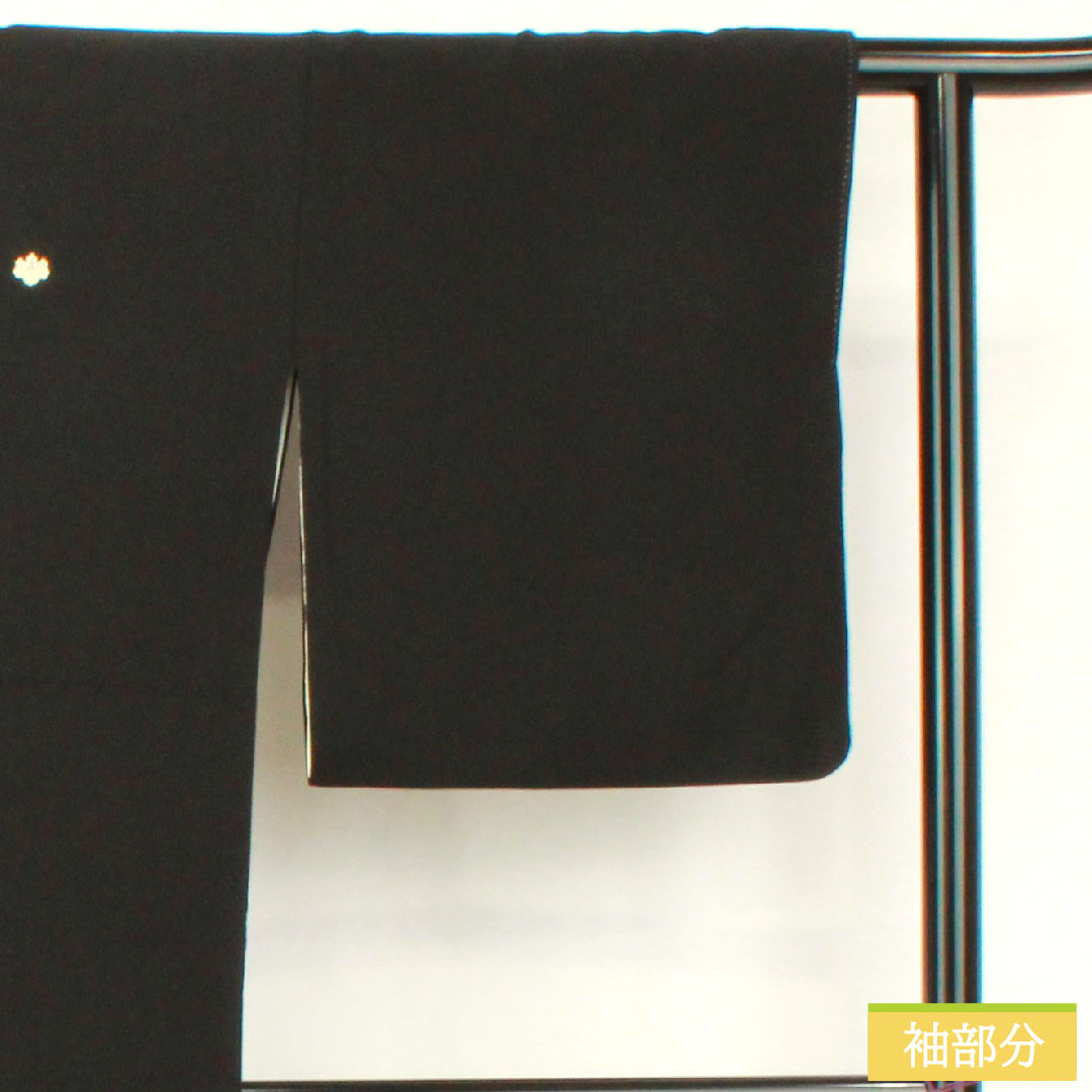 Black formal kimono, pure silk, length 164cm, sleeve length 69cm, lined, by artist, Kyoto yuzen, period figure, five crests, five-three paulownia, A rank, black, 1111001463410