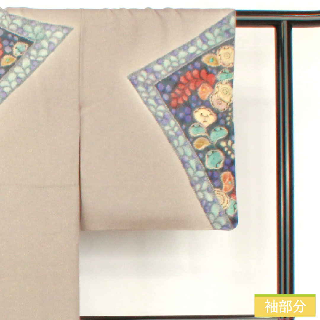 訪問着 正絹 袷 身丈159.5cm 裄丈64.5cm 紫鼠色（むらさきねずいろ） 辻ヶ花 金通し Aランク グレー系 1112005063322