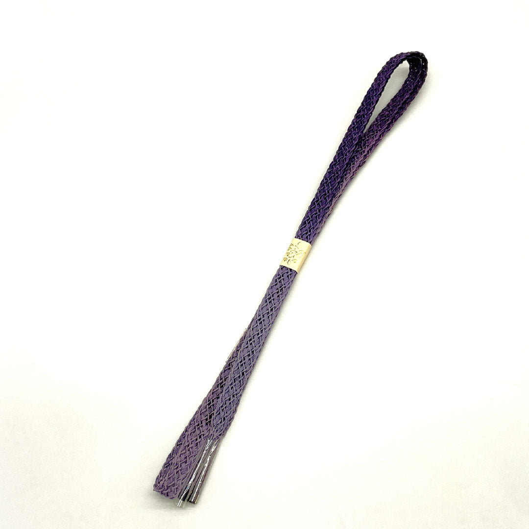 （新古品） 帯締め・帯揚げセット 正絹 Bランク 茄子納戸色（なすなんどいろ） 薄藤色（うすふじいろ） 夏用 トンボ 長さ約164cm 幅約1.4cm カジュアル 紫系 1141000594320