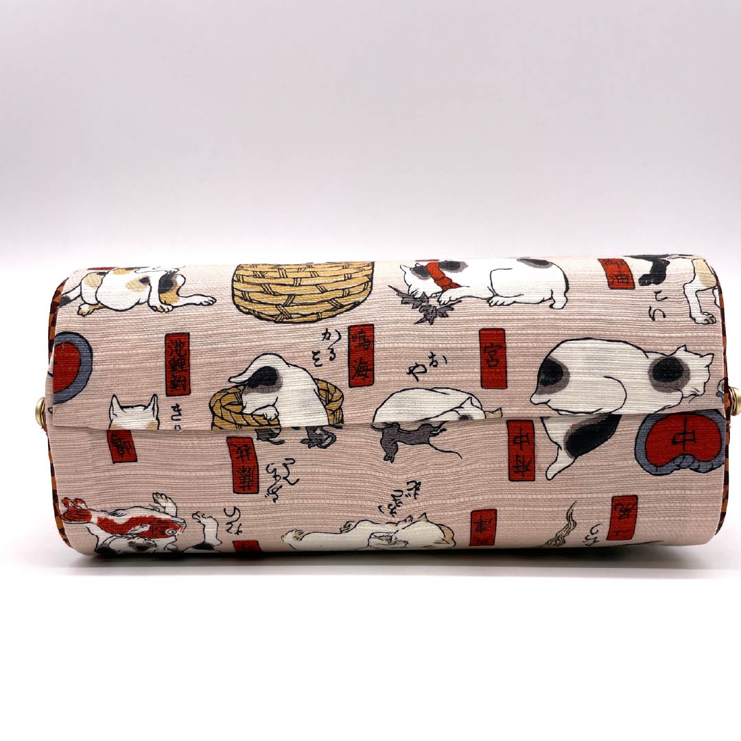 Casual Japanese style bag, Faded crimson, Cat, Animal pattern, Fifty-three Stations of the Tokaido, Pink, NEW rank, 113900033113