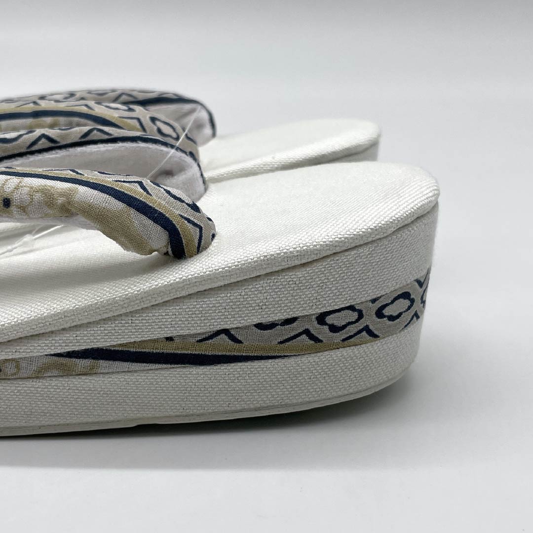 （新品）草履 亜麻 NEWランク 夏草履 亜麻草履 日本製 夏用 長さ24cm Lサイズ 白系 1122001691411