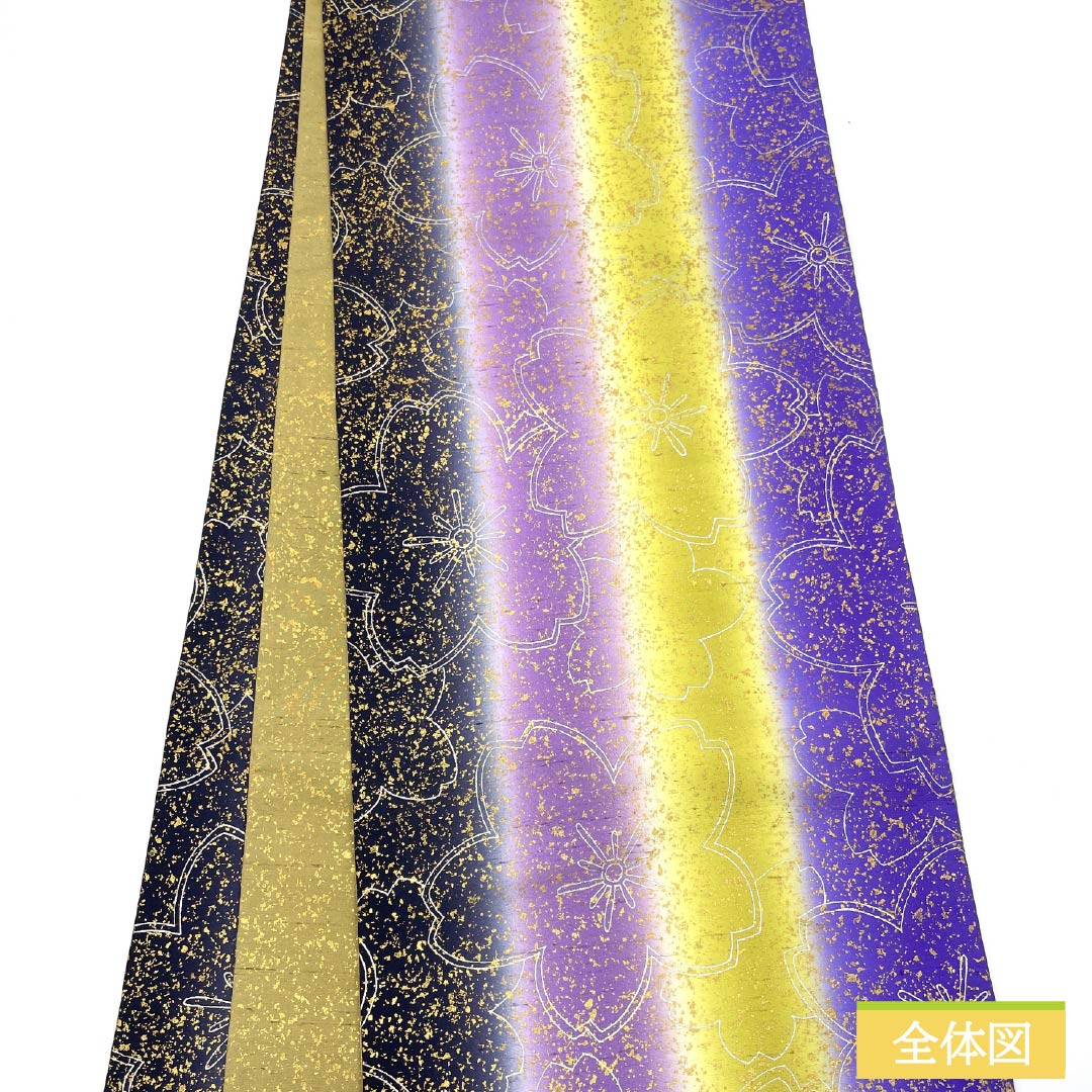 袋帯 正絹 染め帯 牛首紬 桜 リバーシブル 帯丈492cm Sランク 全通 カジュアル グラデーション系 1123013842499