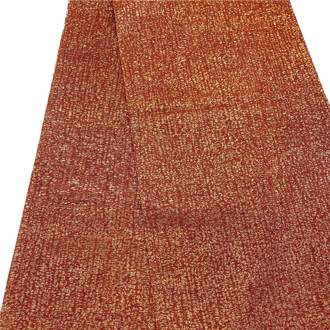 (Unmade) Fukuro Obi with Horizontal Stripes, Geometric Pattern, Single Layer, Length 449cm, Pure Silk, New Rank, Six-Pass, Casual, Brown, 1123002541314