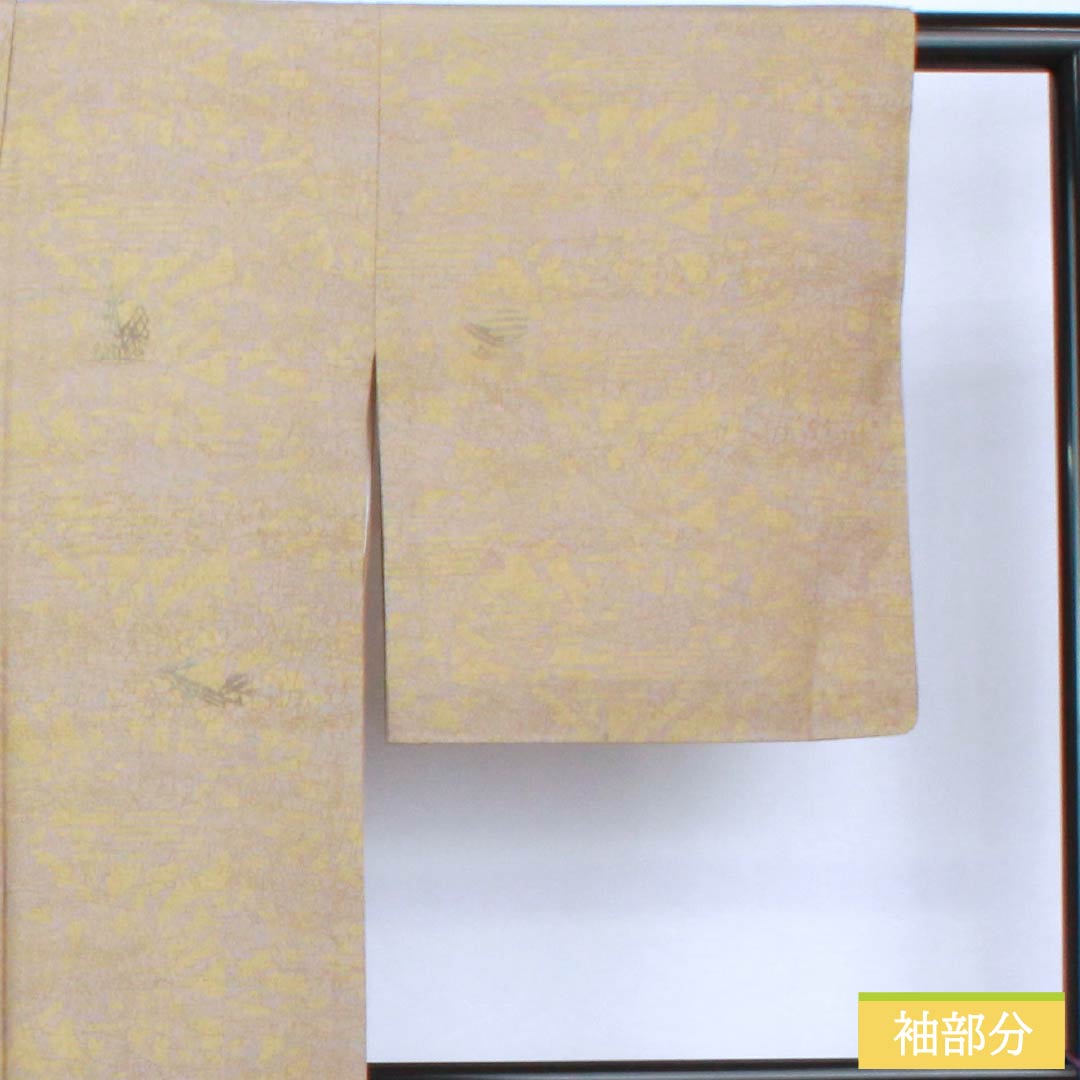 小紋 ポリエステル 身丈161cm 裄丈64.5cm 袷 鈍紫色（にぶむらさきいろ） 洗える着物 抽象模様 Sランク グレー系 1115005982422