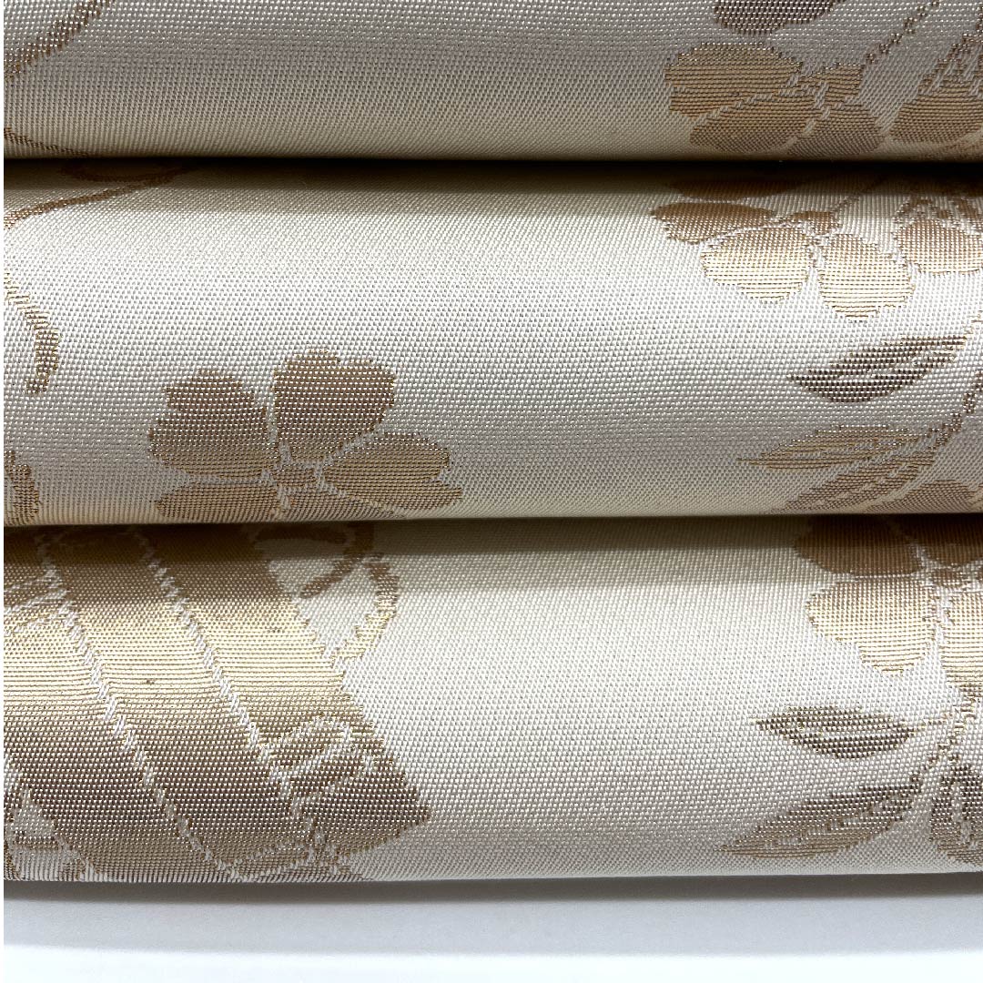 （未仕立）半幅帯 胡粉色（ごふんいろ） 花笩 新品未使用品 帯丈453cm 正絹 クリーム系 NEWランク 1125000321915