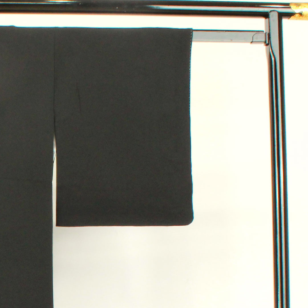 黒留袖 身丈164cm 裄丈62.5cm 袷 京友禅 吉祥文様 丸に三つ巴 正絹 Sランク 五つ紋 黒系 1111000592410