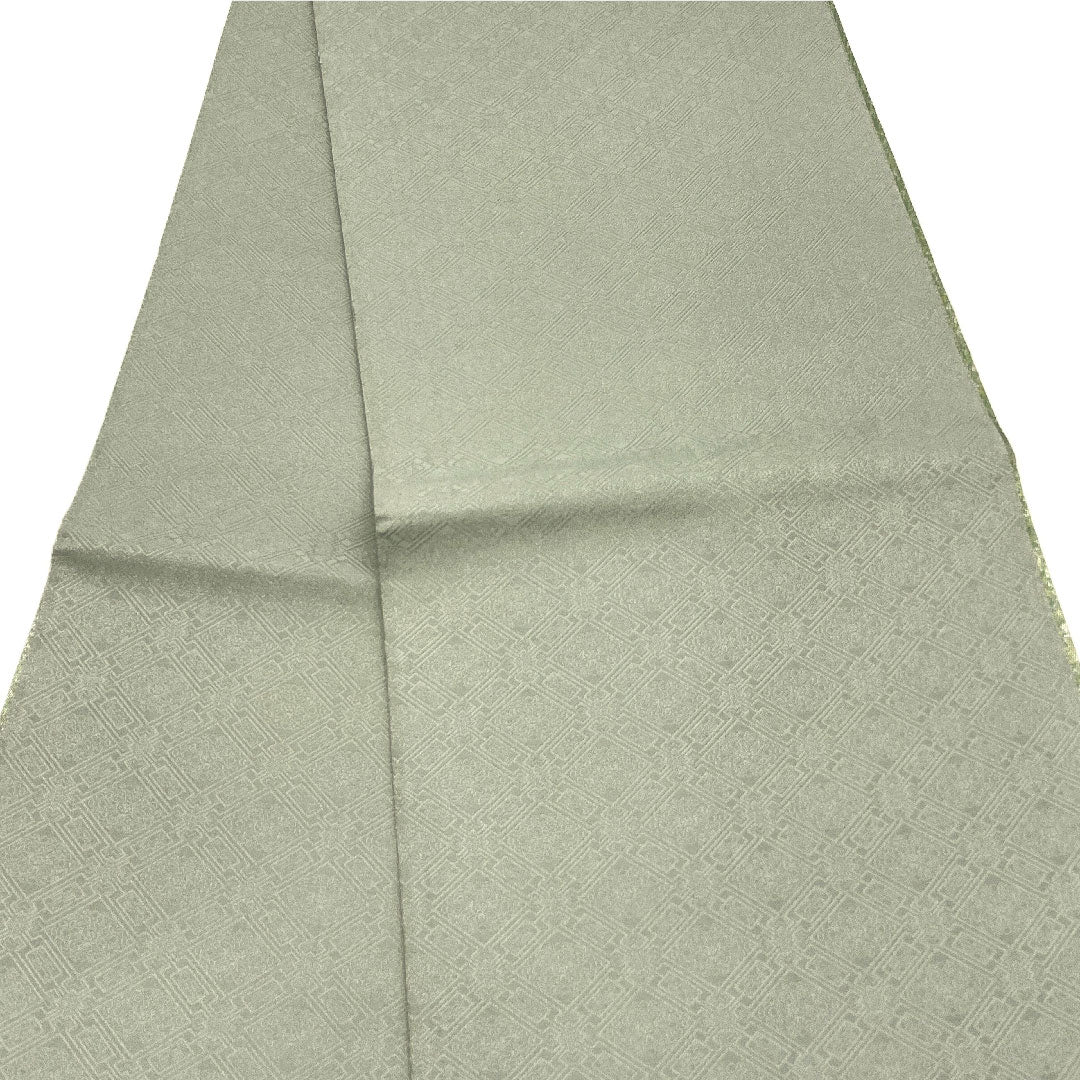 袋帯 引箔 抽象模様 帯丈442cm 正絹 Aランク 六通 セミフォーマル 緑系 1123004663319