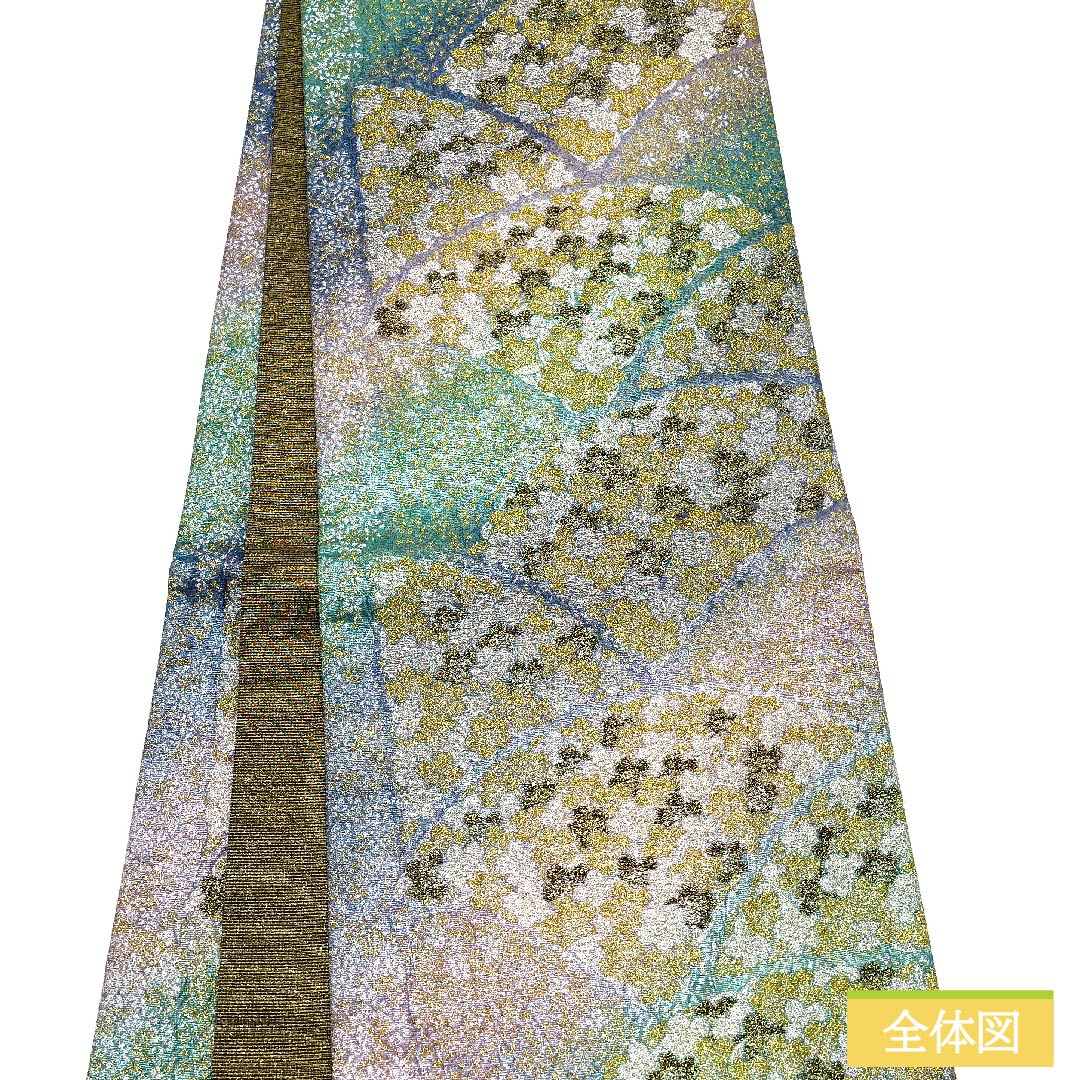 袋帯 正絹 グラデーション 桜 帯丈460cm Sランク 全通 フォーマル グラデーション系 1123011902499
