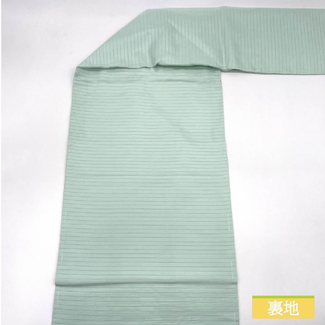 名古屋帯 正絹 薄浅葱色（うすあさぎいろ） 夏帯 作家物 染め帯 帯丈379cm Sランク ポイント柄 セミフォーマル 緑系 1124008552319 名古屋仕立て
