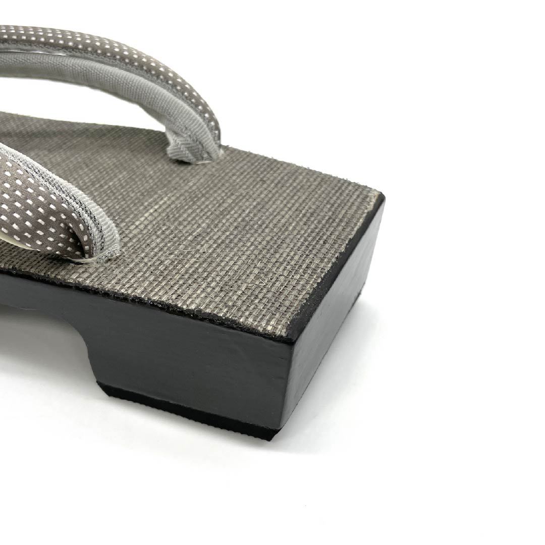 (Like New) Men's Casual Geta Sandals, Paulownia Wood, Two-Stone Strap, 24cm Long, Size L, Gray, Product Number: 1122001411422