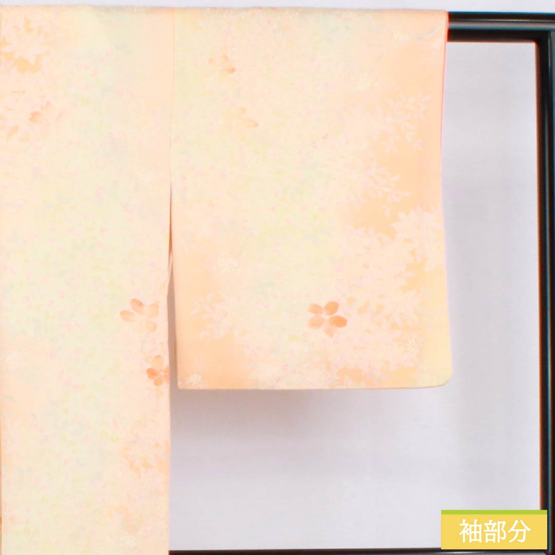 小紋 正絹 身丈154.5cm 裄丈63.5cm 袷 朱華色（はねずいろ） 総花 Bランク 橙系 1115004994226