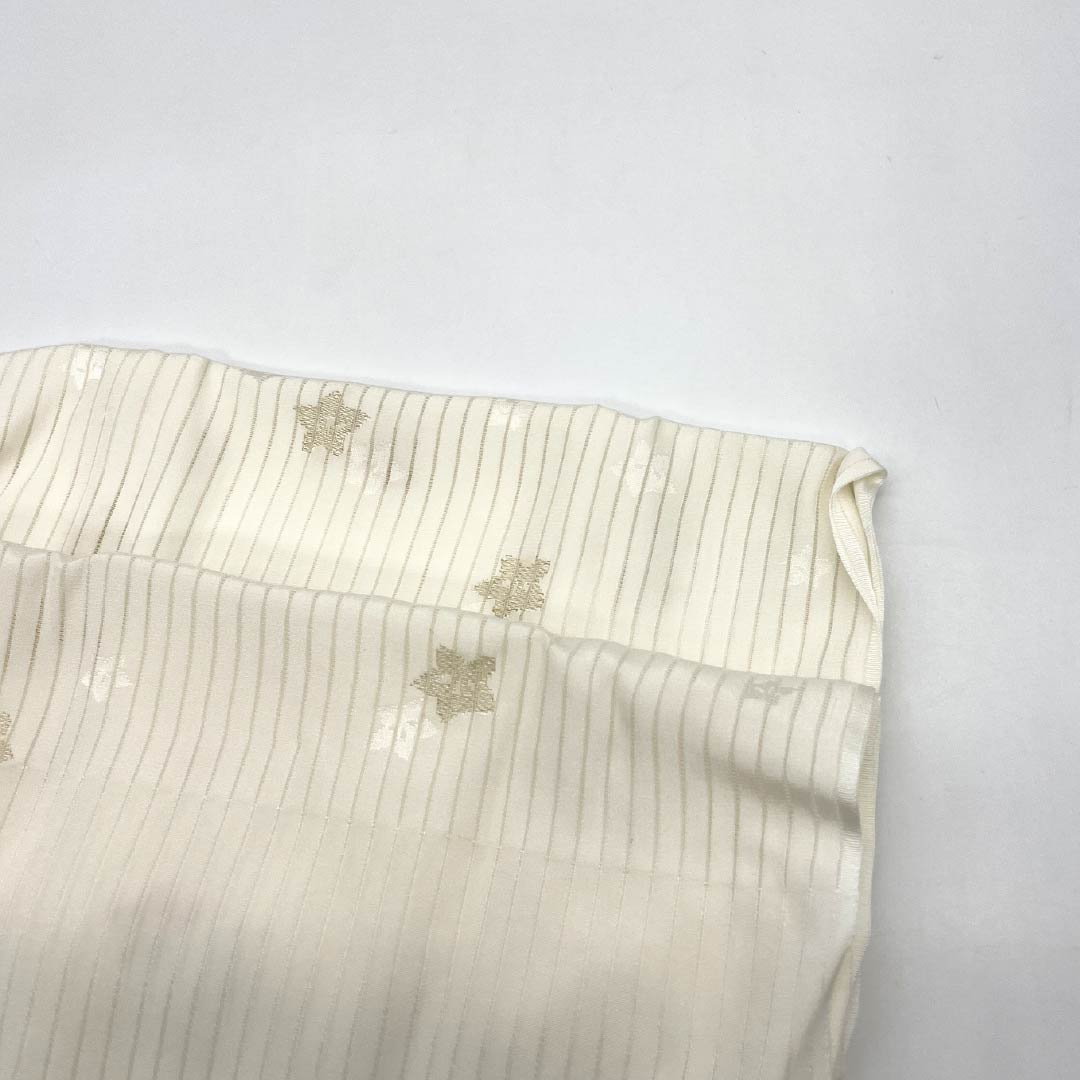 （新古品） 帯締め・帯揚げセット 正絹 NEWランク 乳白色（にゅうはくしょく） 渡敬謹製 三ツ杵印 留袖用 長さ約164cm 幅約1.7cm フォーマル 白系 1141000281311