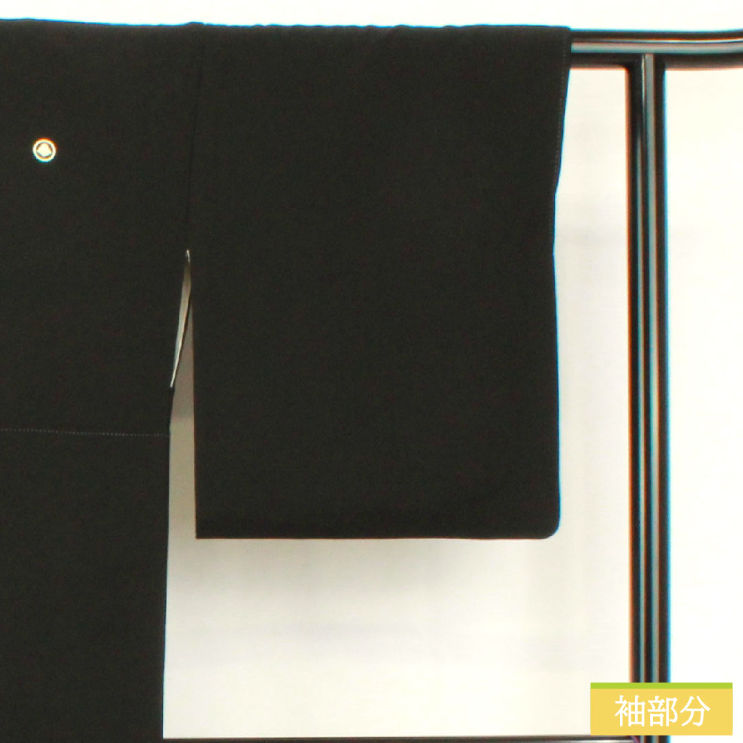 Black formal kimono, pure silk, length 160cm, sleeve length 65cm, lined, Kyoto Yuzen, noshi, crane, five crests, circle with three-tiered diamond pattern, Sanmatsu Silk Care, S rank, black, 1111001532410