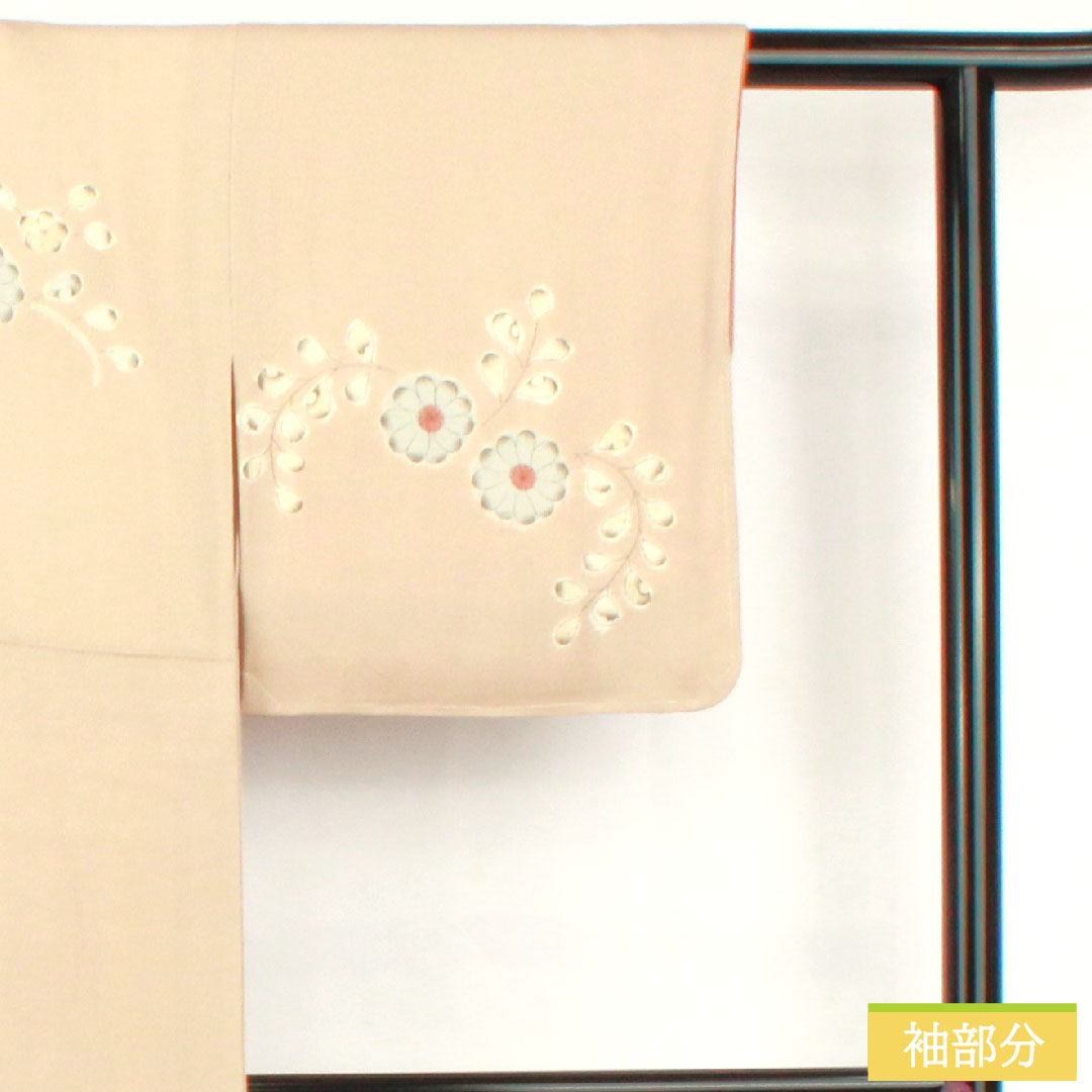 訪問着 正絹 袷 身丈152cm 裄丈61.5cm 薄香色（うすこういろ） 辻ヶ花 しつけ糸付き Sランク ベージュ系 1112006012225