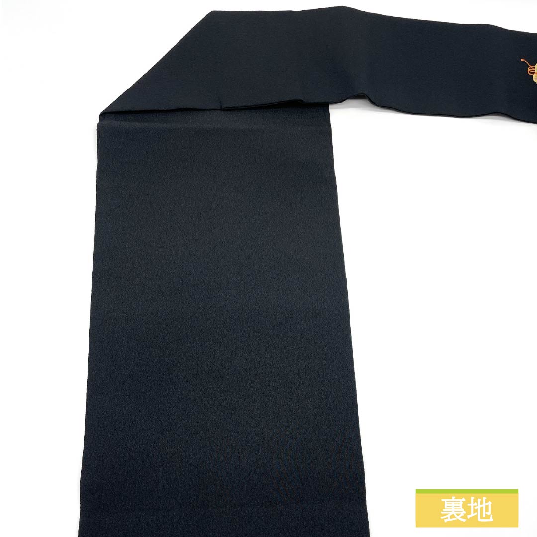 名古屋帯 ポリエステル Sランク 瓢箪 帯丈371cm ポイント柄 セミフォーマル 黒系 1124010822310 名古屋仕立て