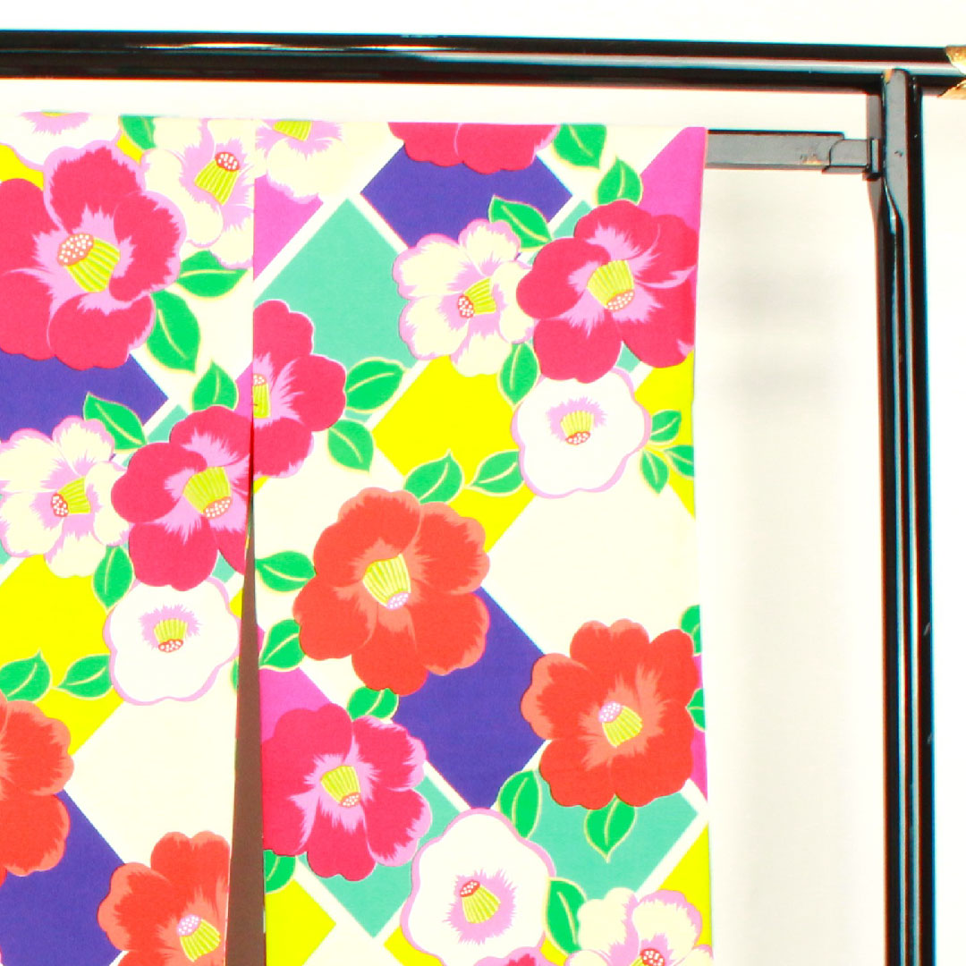 振袖 身丈166cm 裄丈67cm 袷  洗える着物 椿  ポリ Sランク グラデ 1113001122599