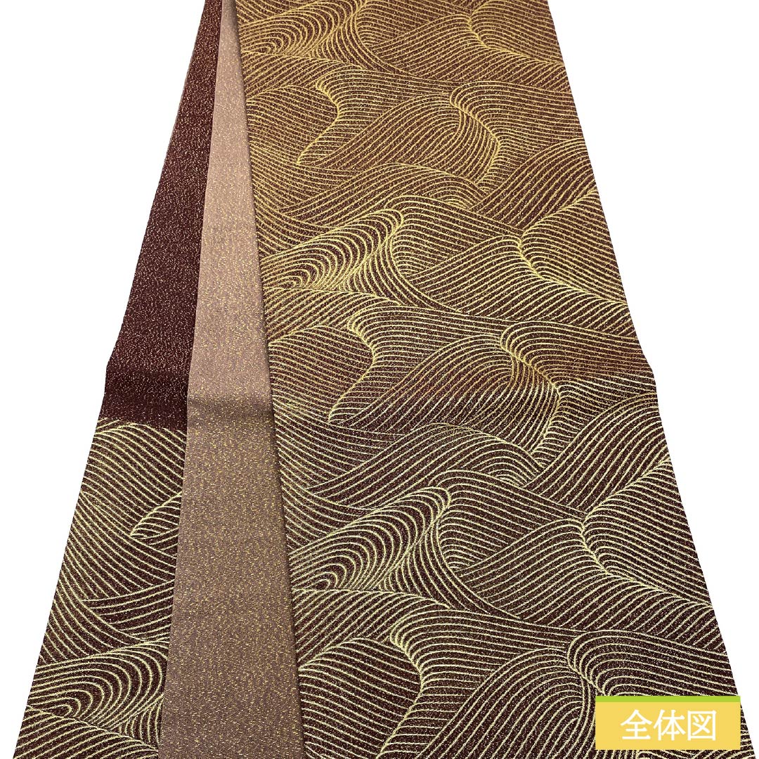 袋帯 正絹 桑の実色（くわのみいろ） 流水 御所車 帯丈444cm Sランク 六通 フォーマル 紫系 1123014712320