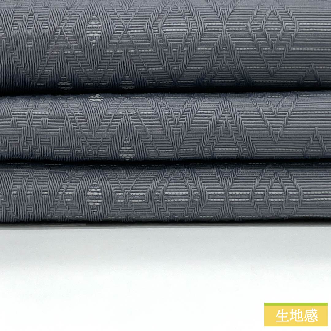（新品）半幅帯 ポリエステル NEWランク 鉛色（なまりいろ） 藍鉄色（あいてついろ） 菱型 抽象花模様 リバーシブル 帯丈400cm グレー系 1125002811422